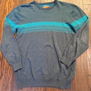 Empyre Surplus Teal & gray crewneck men’s large Knit Sweater retro, vintage